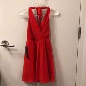 BEBE HALTER RED SWING DRESS
